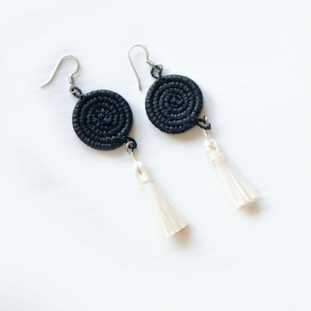 Black inshunda tassel earring